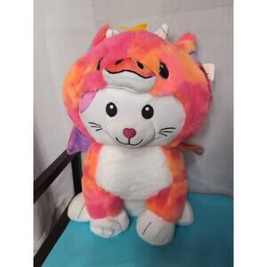 Peek a Boo Plush - Cat in Dragon Costume - Orange & White - NEW w/ tags 14"